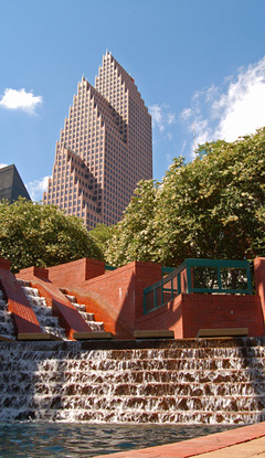 Waterfall in downtown Houston