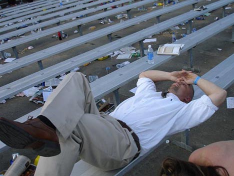 Exhaustion and trash after the last race of the day