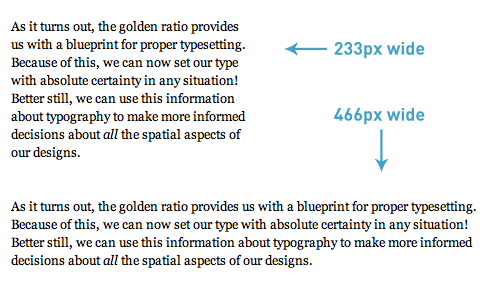 Variable line width with constant font size and line height