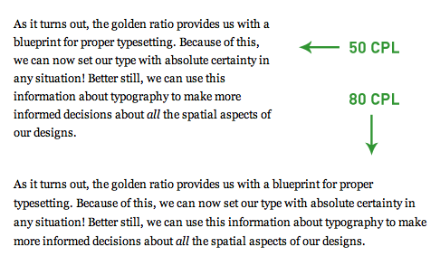 Characters per line vs. line width