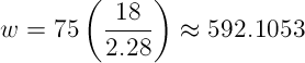 Sample predicted width calculation based on CPL and a different font size