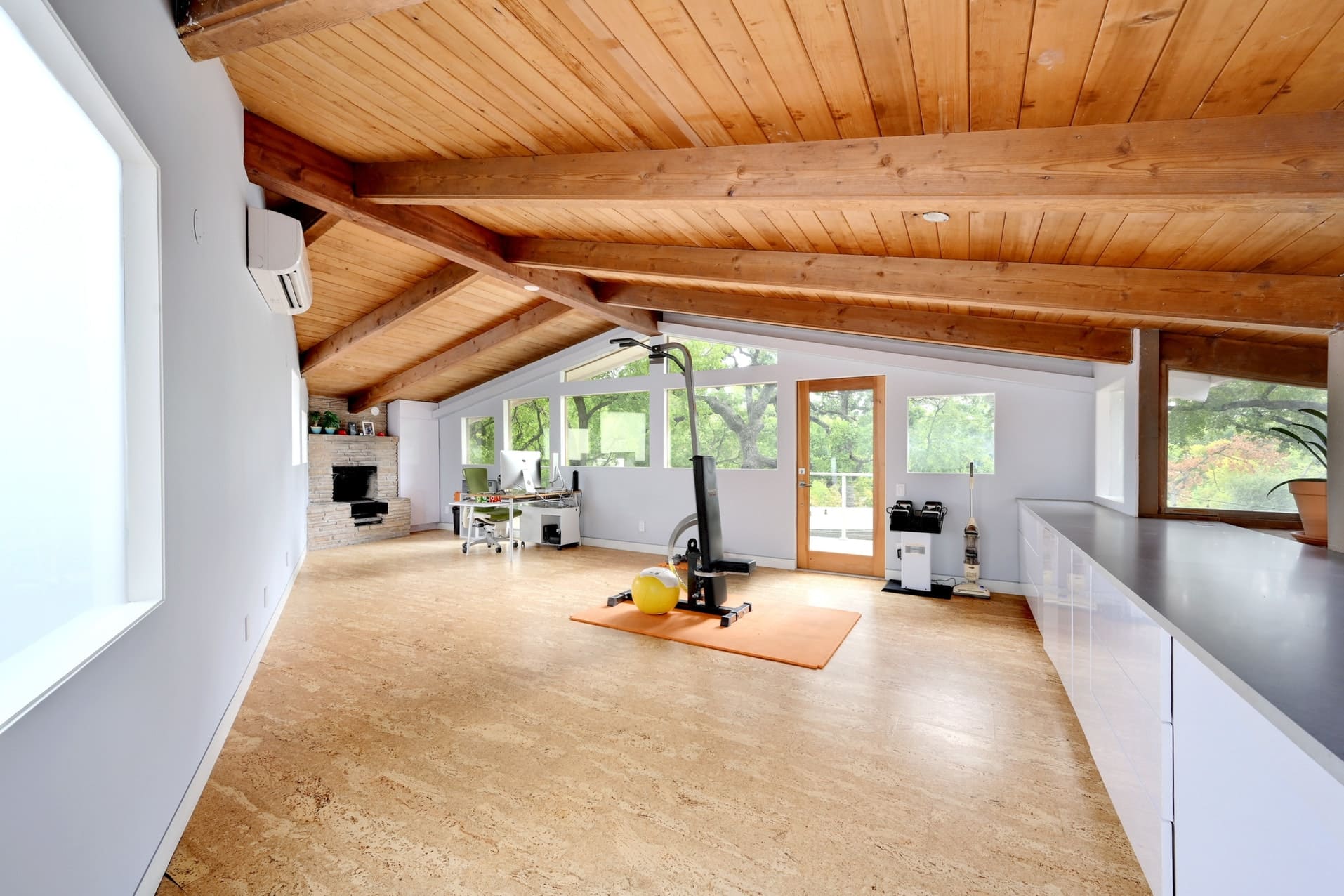 mid-century modern loft space