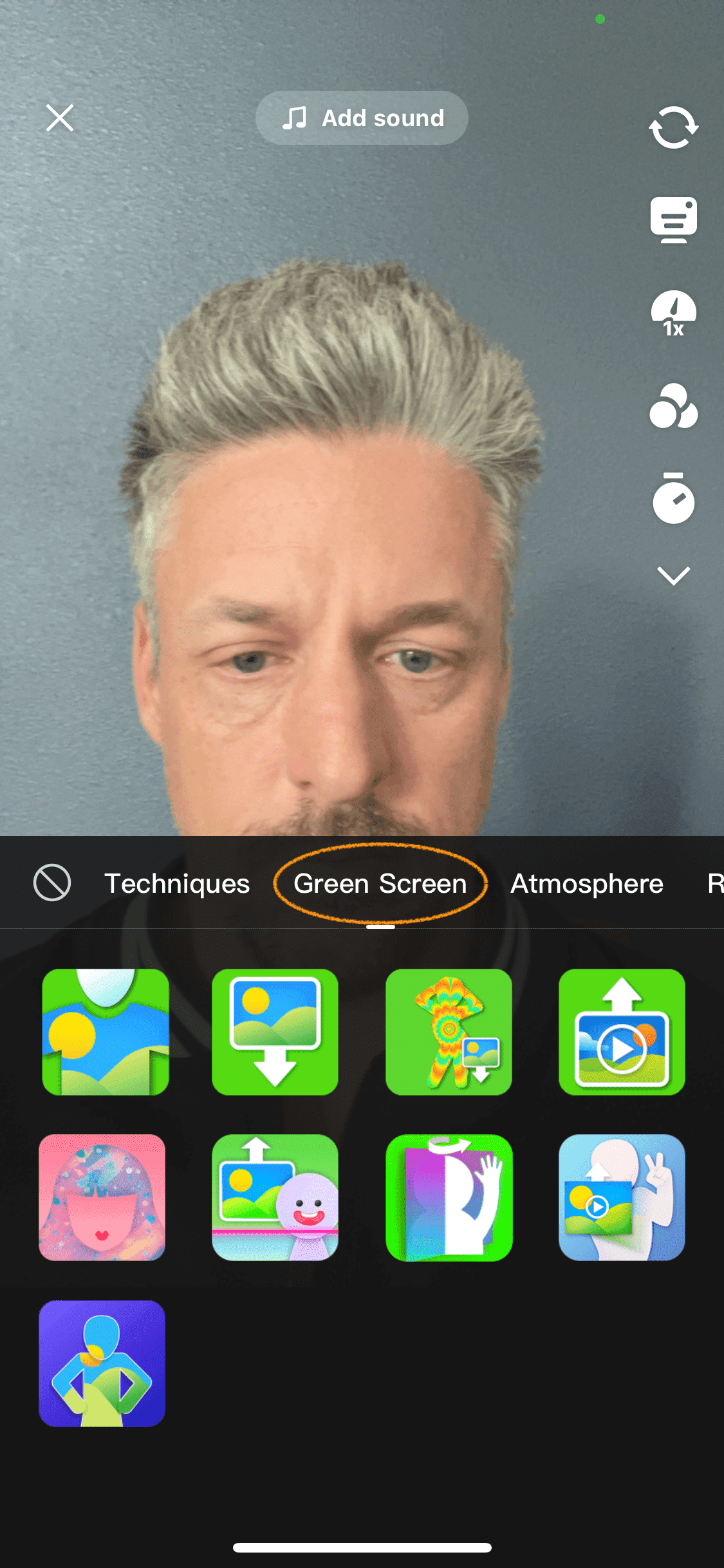 CapCut green screen tab